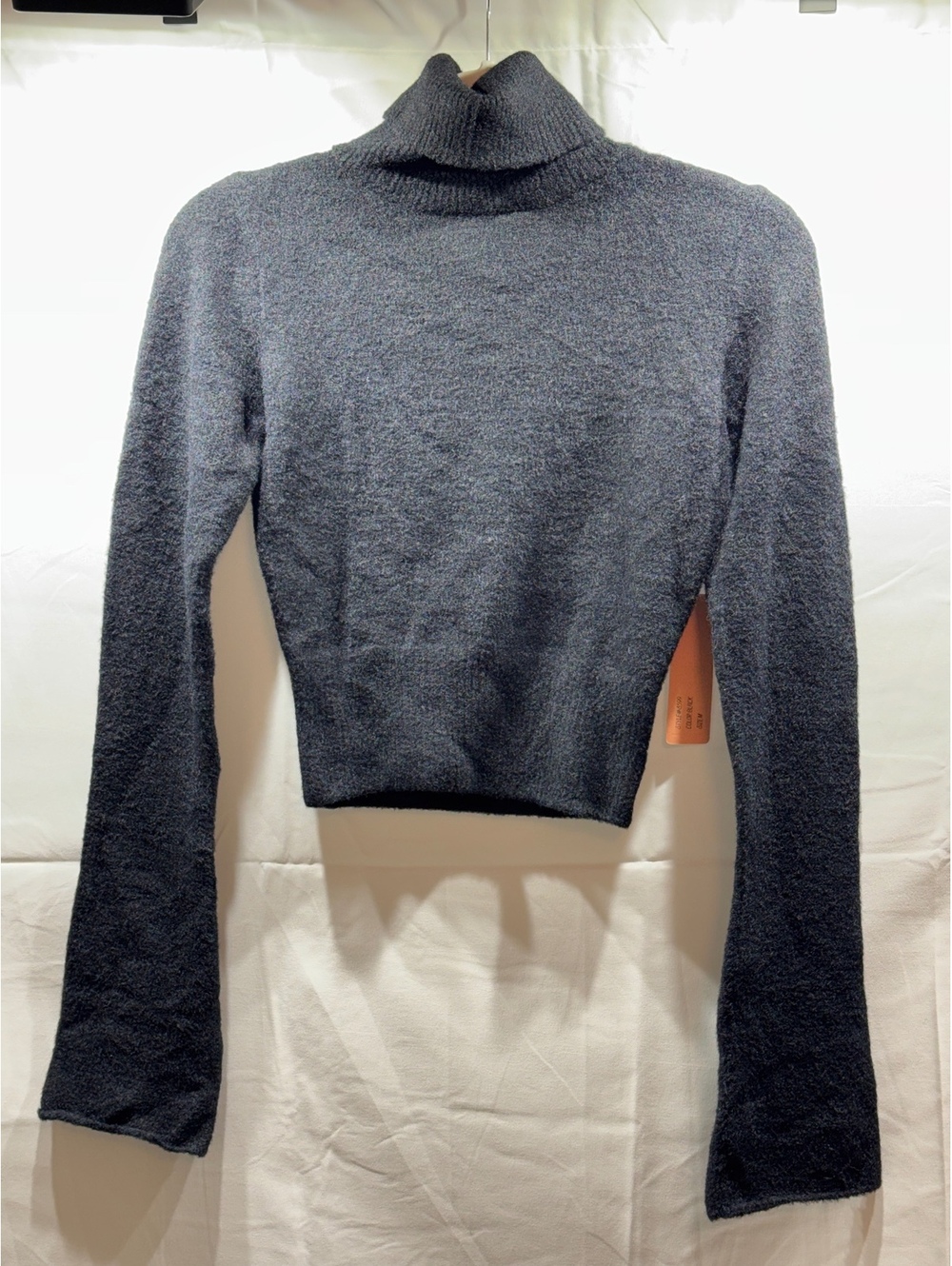ANWND Women’s M Black Cropped Turtleneck Sweater Flared Bell Sleeves NWT